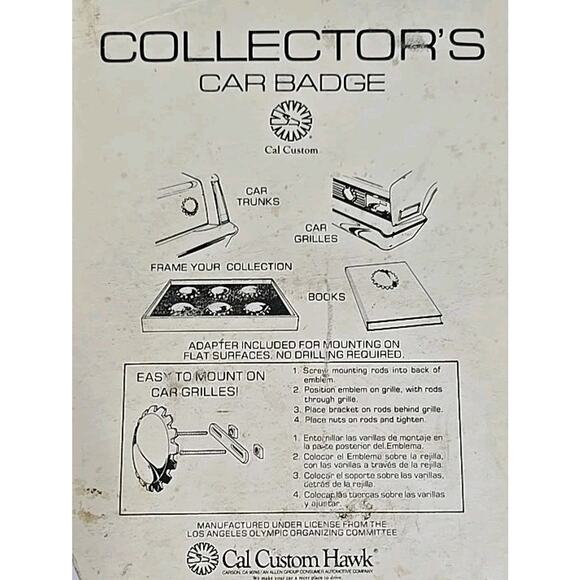 1984 Customs Games of the XXIIIrd Olympiad Los Angeles Metal Car Emblem NOS U294 - Picture 6 of 6